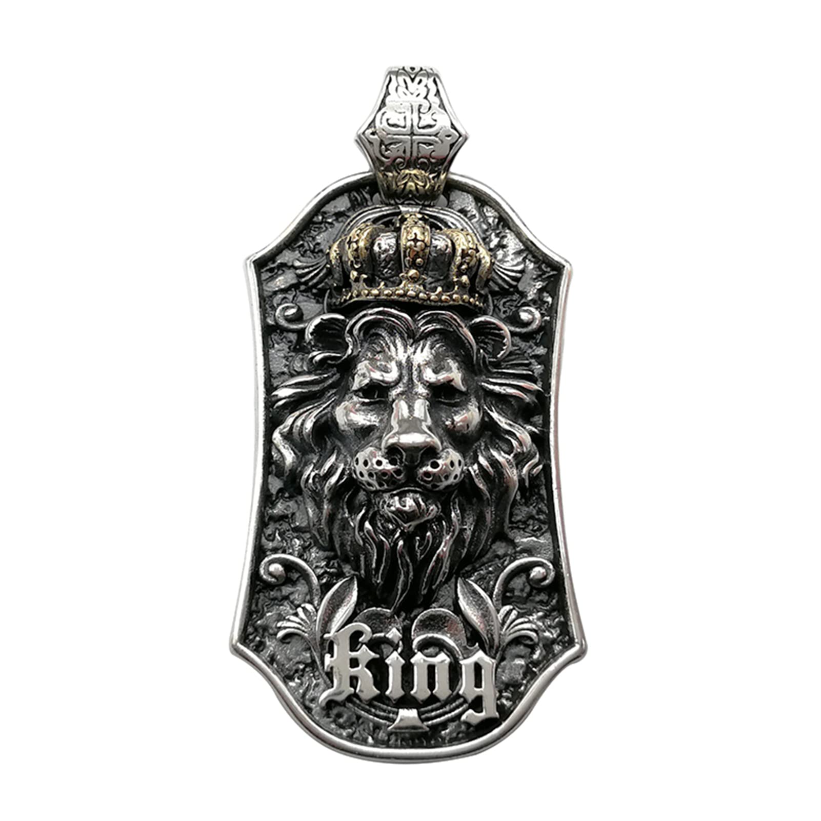 Collier lion en argent S925 style gothique vintage et punk pour homme