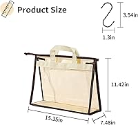 Vista 3 de Organizador de almacenamiento de bolso, paquete de 2, organizador de almacenamiento transparente para armario, bolsas transparentes para bolsos