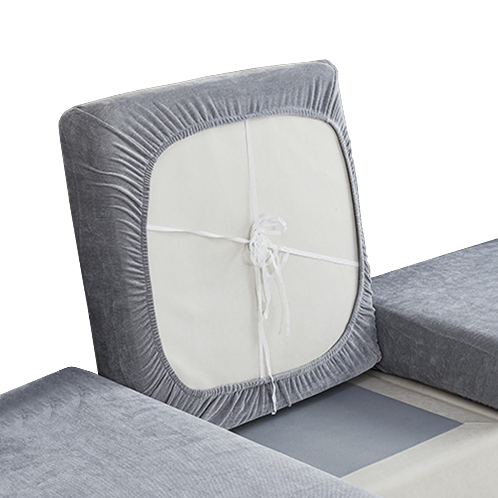 Thdsubb Sofa Seat Cushion Covers Chenille Stretch Sofa Seat Cover Anti Slip Sofa Slipcovers Soften Sofa Cushion Protector Covers (Dark grey,Large 1-seater)