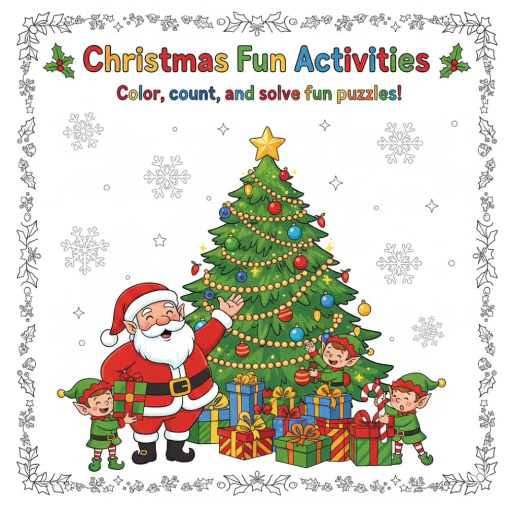 My Merry Christmas Activity Book: Coloring, Counting & Fun Activities for Kids (Happy Colors Collection)