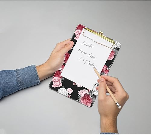 Miniatura 3 de Hongri Portapapeles de plástico pequeño, diseño de moda, tamaño A5, para estudiantes, niños, mujeres, oficina, hogar, clip de perfil bajo, bonito