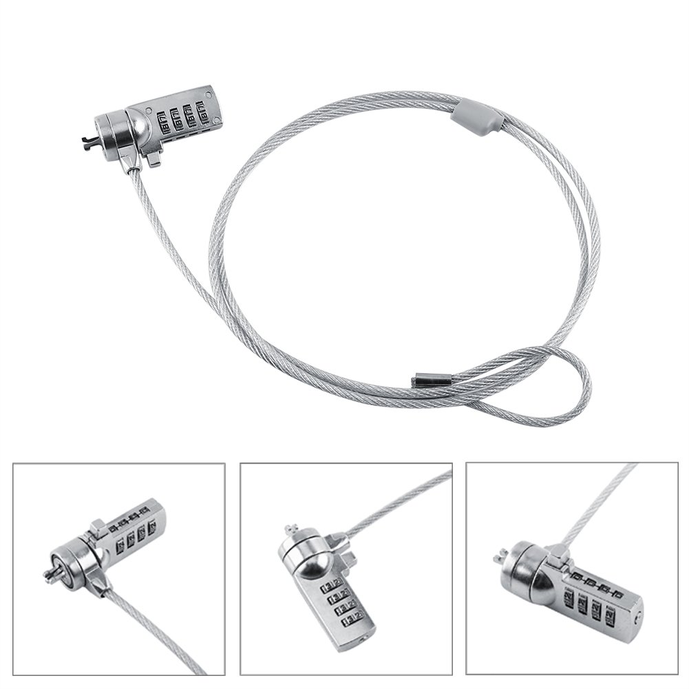 Blokada Laptopa Laptop L Laptop Kombinacja Blokada Bezpieczeństwa Kabel Łańcuch Odstraszający Przed kradzieżą 4-cyfrowe Hasło do Notebooka Pc