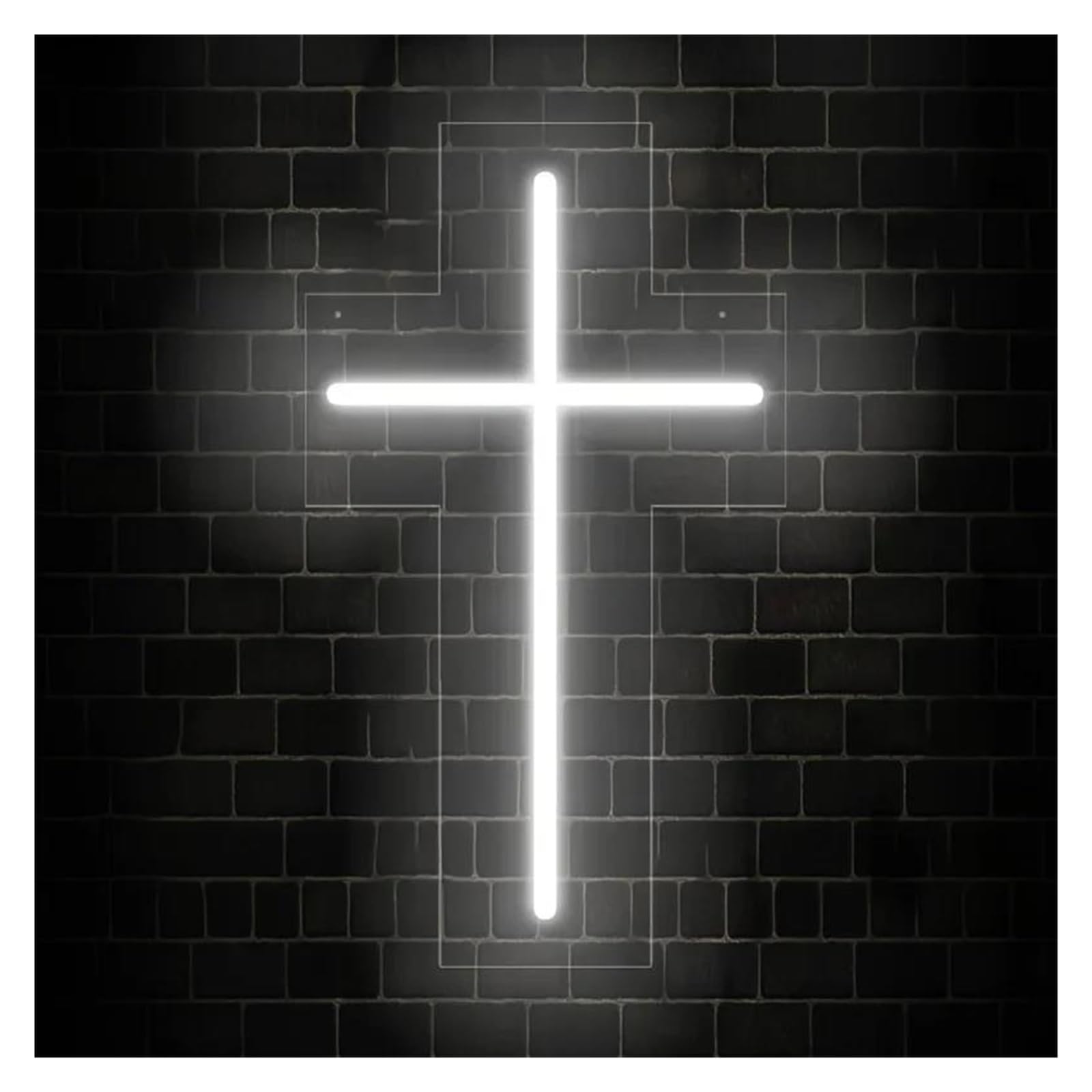 Shouxi One Color Sign Lamp Jesus Cross Neon Sign Light Dimmable Usb Powered For Church Events Wedding Birthday Party Home Wall Decor 13.6Cmx24cm