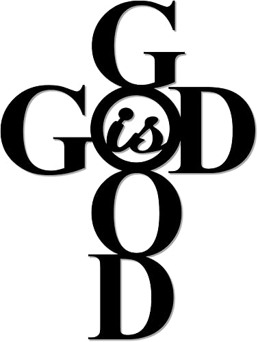Miniatura 1 de Letrero de pared de metal con texto en inglés "God is Good" (Dios es bueno)  Fe religiosa cristiana cristiana para el hogar  Arte decorativo para
