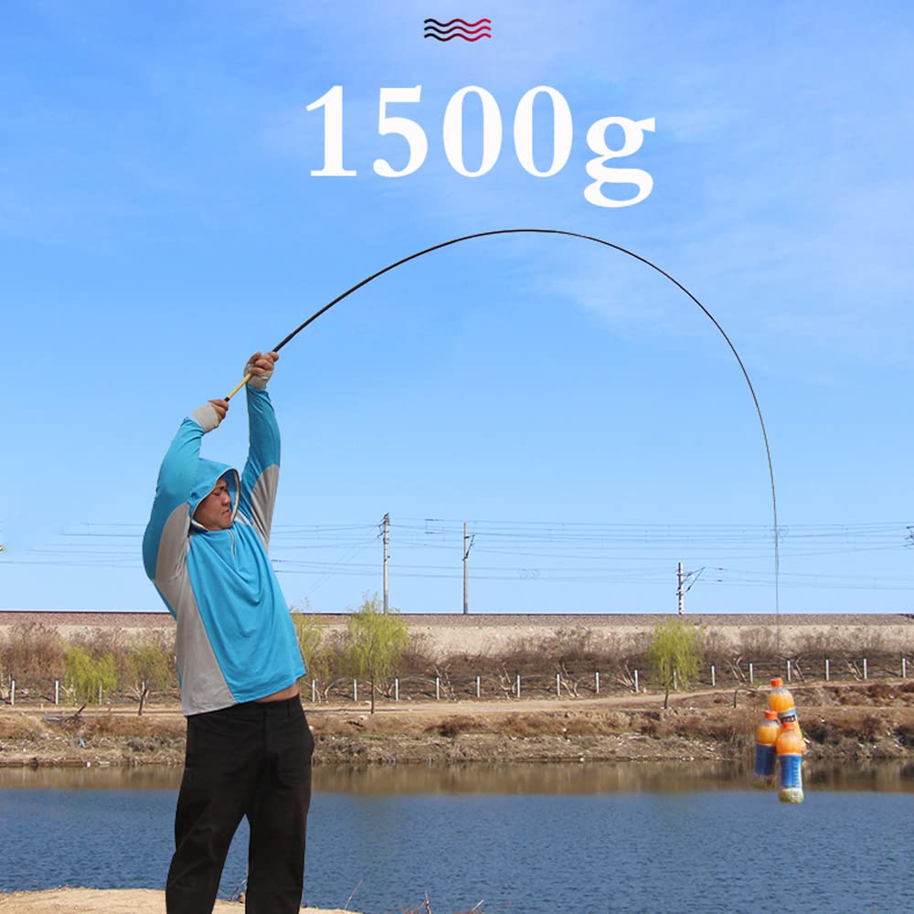 Canna da Pesca Polo da Pesca a Mano in Fibra di Carbonio Super Leggero Asta di Pesca telescopica Super Dura 2.1/3.6/4,5/5.4/6.3m di Corse di Alimentazione Lunga(3.6 m)