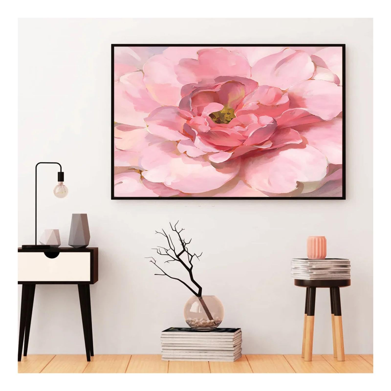 Image abstraite pour salon fleurs roses JGGXHM 20x35cm - 8