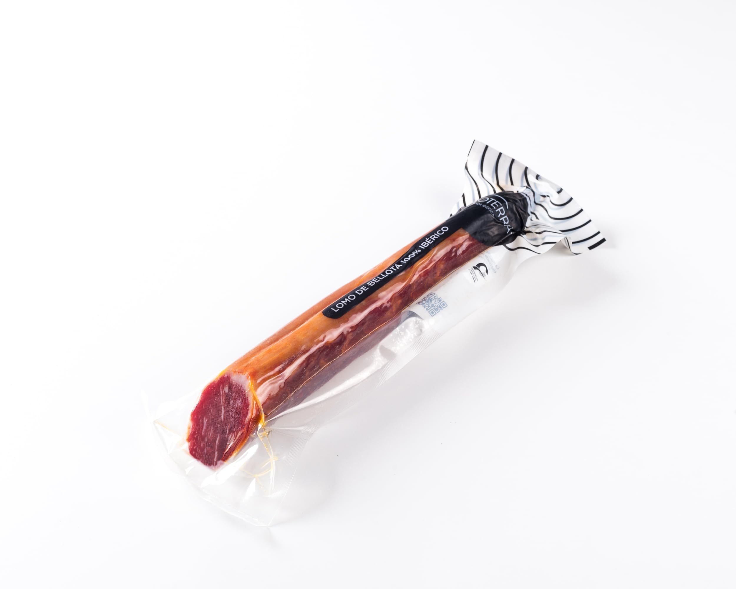 BELLOTERRA | Caña de Lomo (Lende) aus Eichelmast 100% Iberisch | Halbes Stück 500-600 gr | 4-5 Monate gereift | Reinrassig Iberisch | Vakuumverpackt | Handwerkliche Gourmet-Wurst