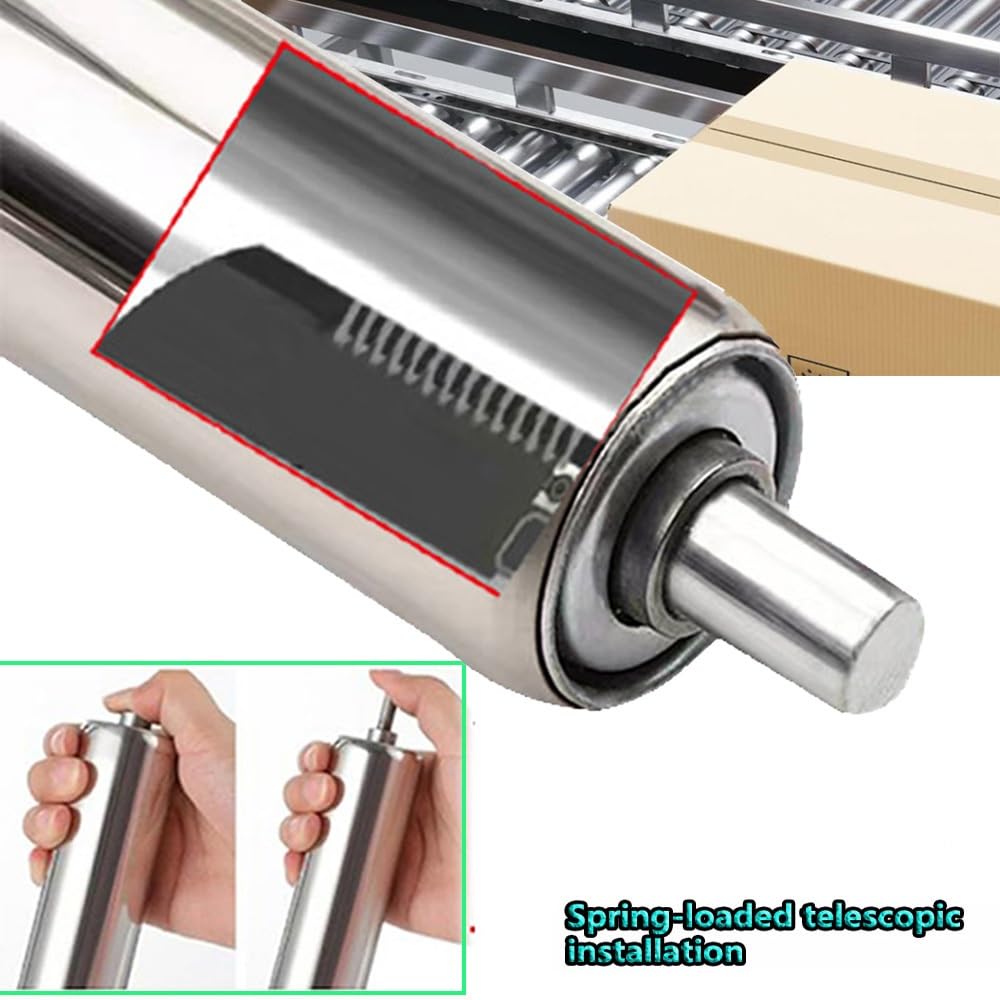 Rouleaux de convoyage, Lot de 5 rouleaux convoyeur, diamètre 1", 1, 5", 2", 2, 4"(Dia 50mm(2"),L 600 mm(23.6"))