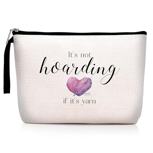 Funny Gifts for Crocheting Gifts Christmas Birthday Gifts Humorous Novelty Present for Knitting and Crochet Beginner Crochet Lovers Knitting Bag - It's not Hoarding if it's Yarn, Crochet Makeup Bag