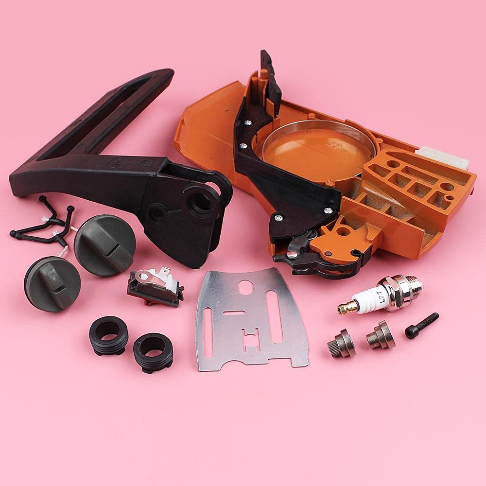 Herramientas Kit de placa de barra de cubierta de embrague lateral de freno para Husqvarna 266 268 272 61 66 motosierra 5037366-01, 503 73 66-01 w tapa de aceite de combustible accesorios