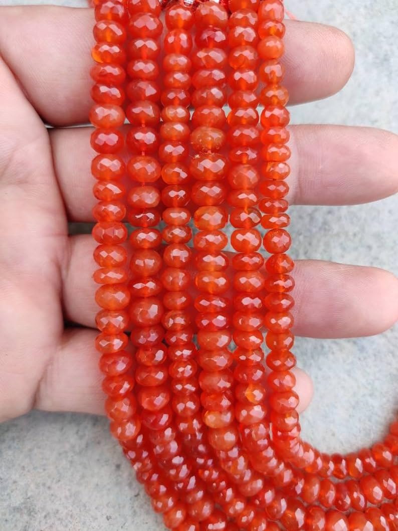 Cornaline naturelle en perles de 4 mm lisses et régulières pour bracelets faits main
