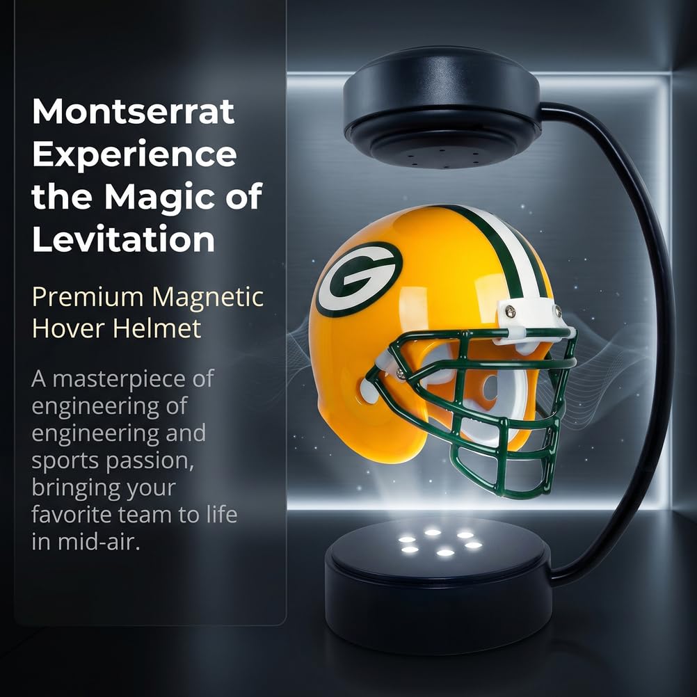 Mini Casco da Football Americano Fluttuante, Collezionabile Sportivo Magnetico in Levitazione, Ornamento da Scrivania, Regalo per Tifosi, Amici e Alumni