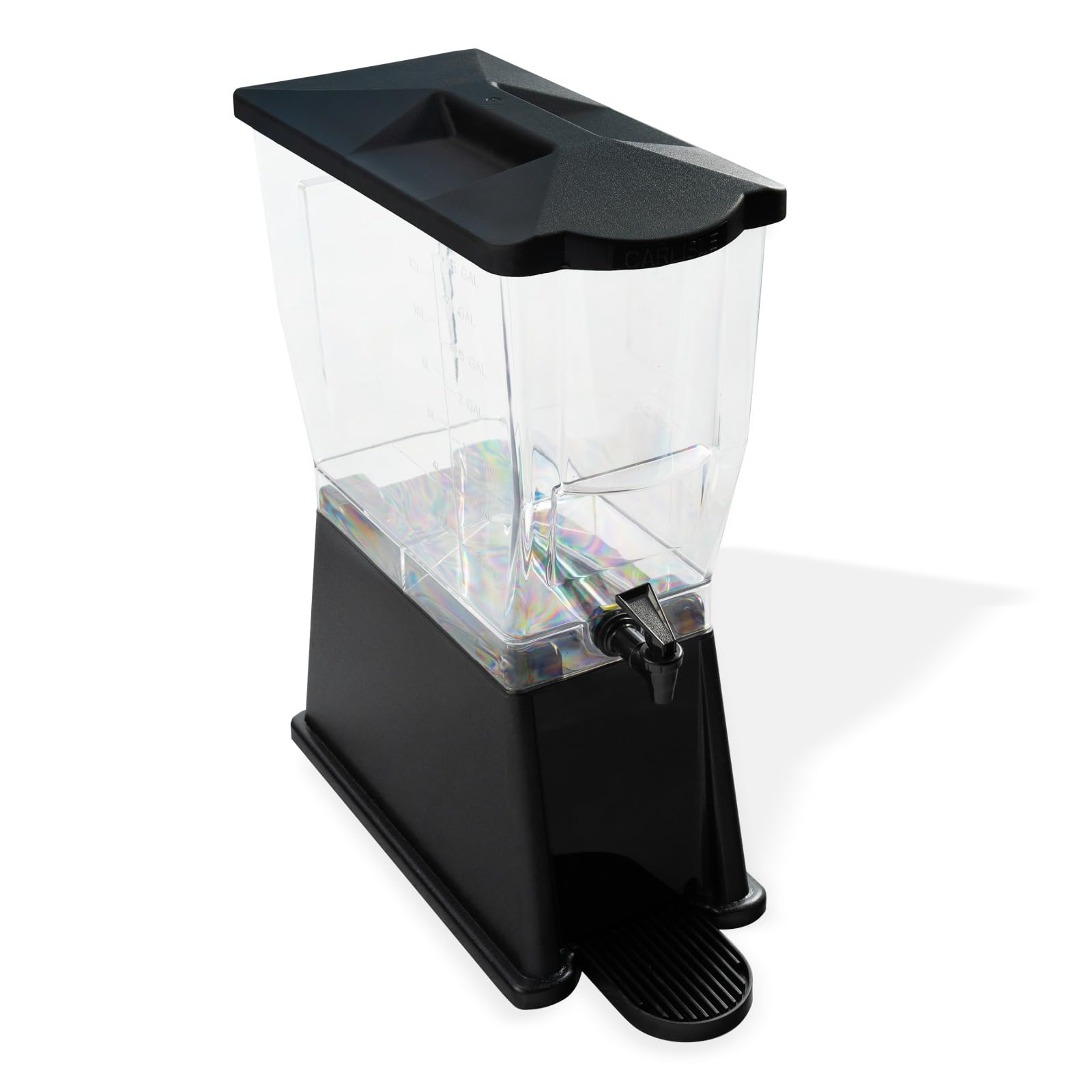 Trimline Rectangular Beverage Dispenser Drink Dispenser with Spigot for Catering, Buffets, Restaurants, Polycarbonate (Pc), 3.5 Gallons, Black