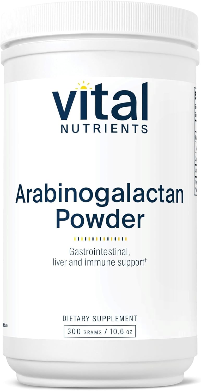 Vital Nutrients Arabinogalactan Powder - Vegan Prebiotic Fiber Supplement for GI Health, Liver, and Immune Support* - Gluten, Dairy, Soy Free - Non-GMO - 300g