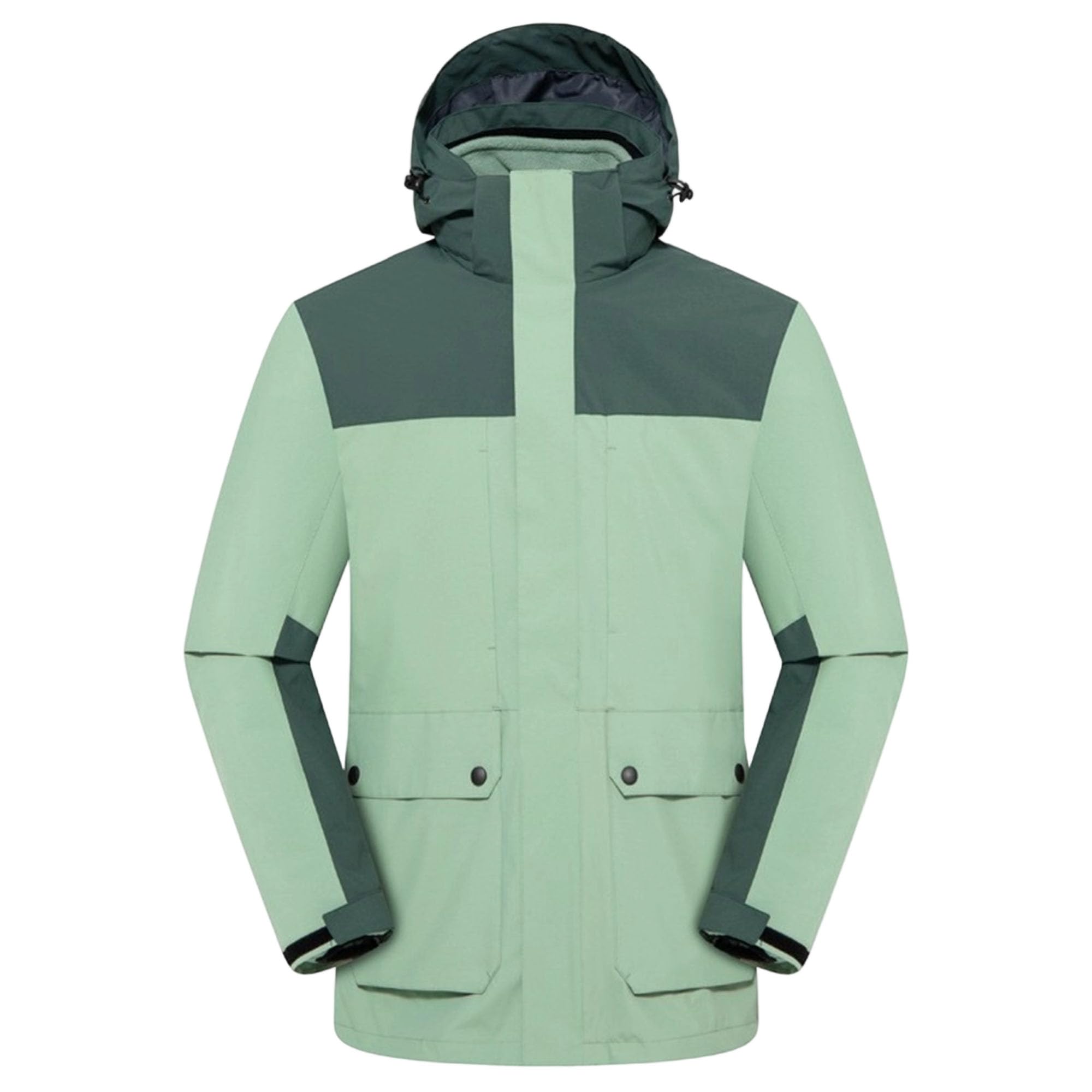 Giacca da sci da neve impermeabile con cappuccio isolante da uomo giacca da snowboard staccabile fodera in pile con cappuccio cappotto