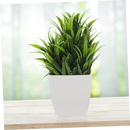 Miniatura 6 de Cabilock 4 piezas de planta artificial en maceta, planta de bonsái falsa de hoja verde, decoración de mesa, mini planta falsa, adornos de