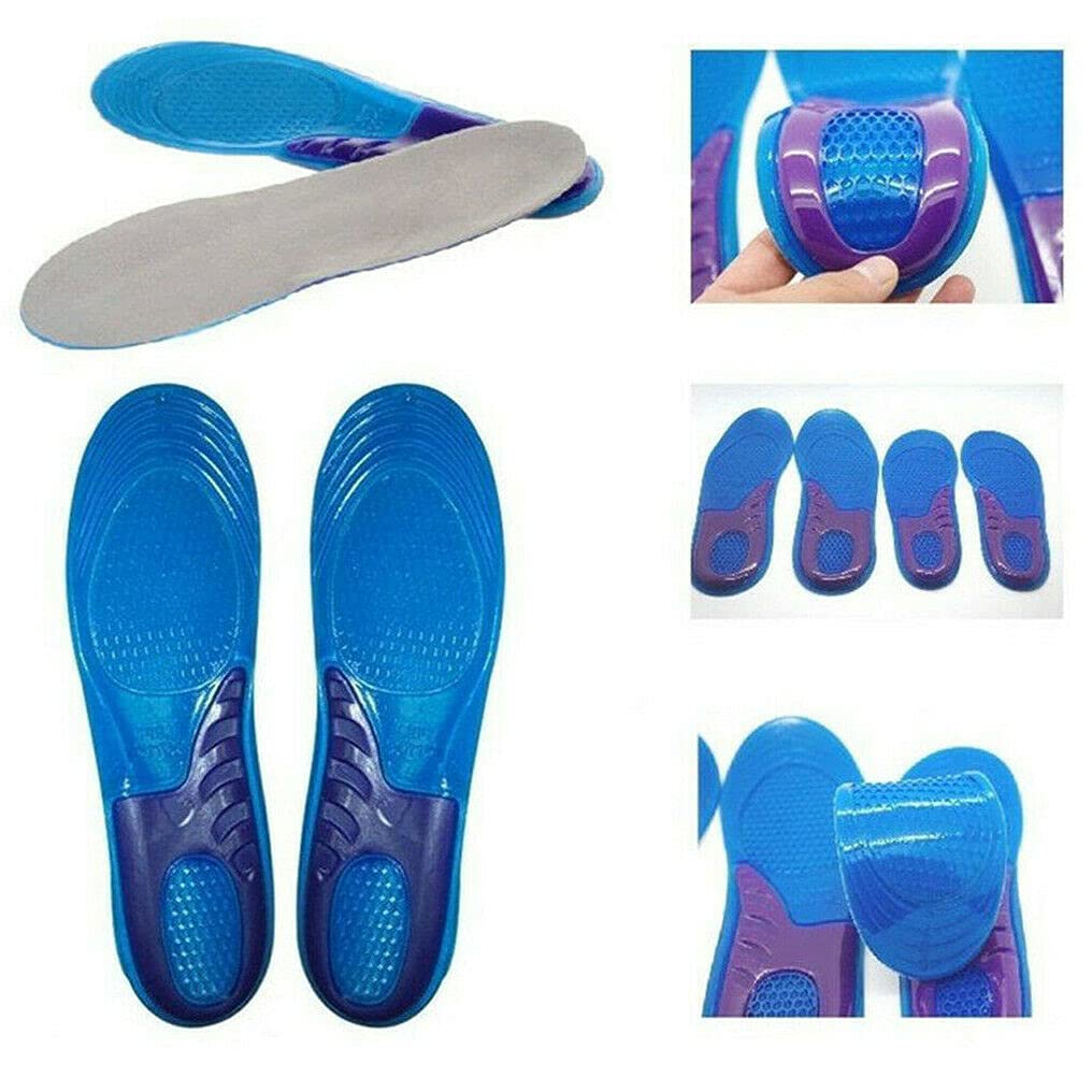 Unisex Orthotic Silicone Gel Shoes Insoles Shock Absorbing Full Length Pair of Boots & Sports Shoe Massaging Feet Shoe Inserts (Medium Size UK 6 to 8)