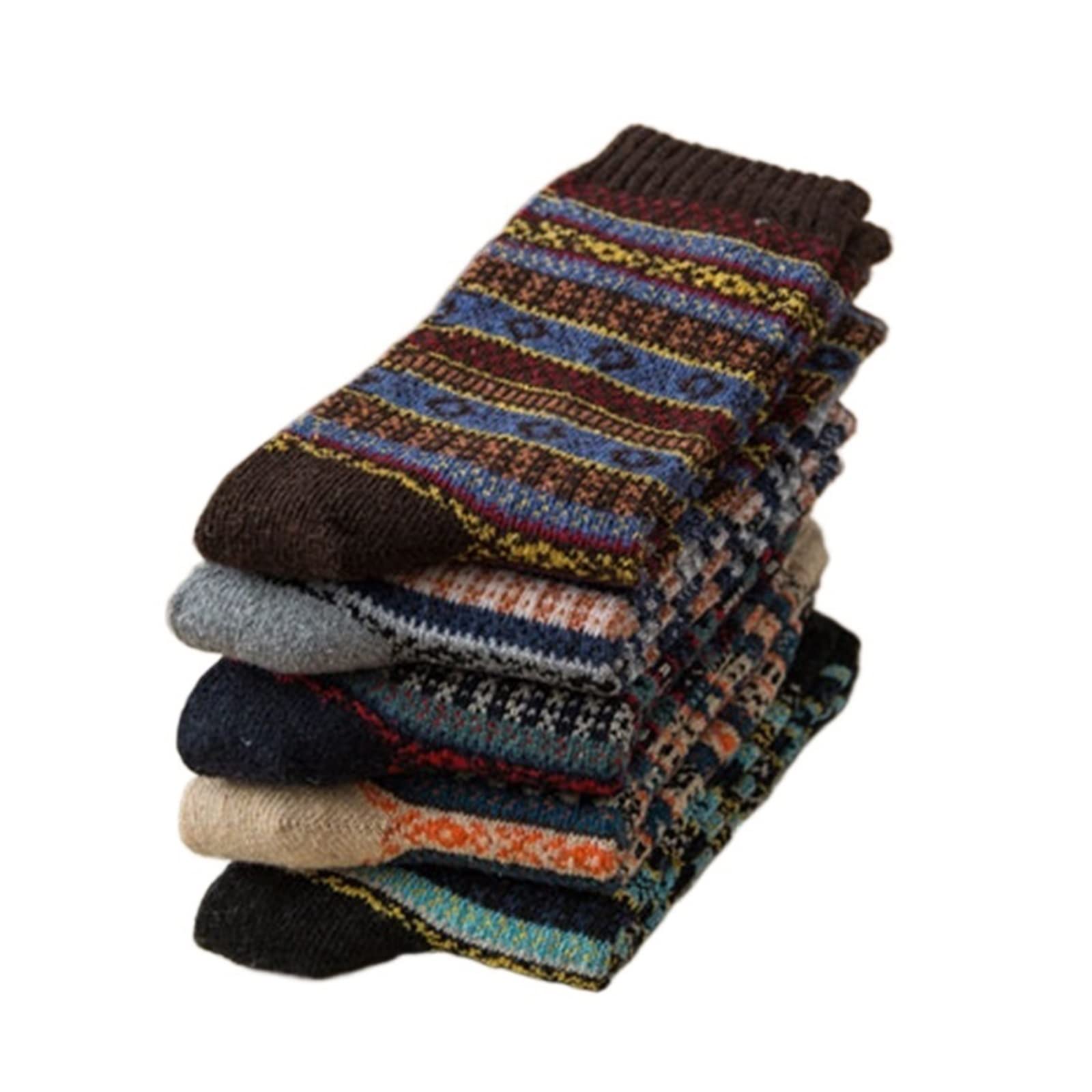 PAXAS Calcetines para Hombres Otoño Invierno Caliente Hombres Calcetines Térmicos De Lana Moda Casual Calcetines (Color : C, Size : Size 38-45)