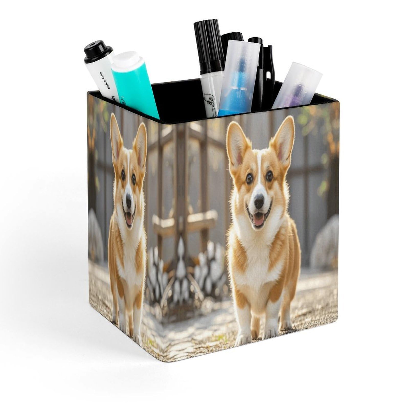 LZQPOEAS Playful Corgi Pen Holder Modern Design Desktop Stationery Organizer Simple&Modern Minimalist Makeup Organizer Multi-Functional Pencil Holder for Office Home