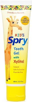 Spry Gel Dentaire Naturel Enfant au Xylitol Saveur Fraise-Banane - 60 ml