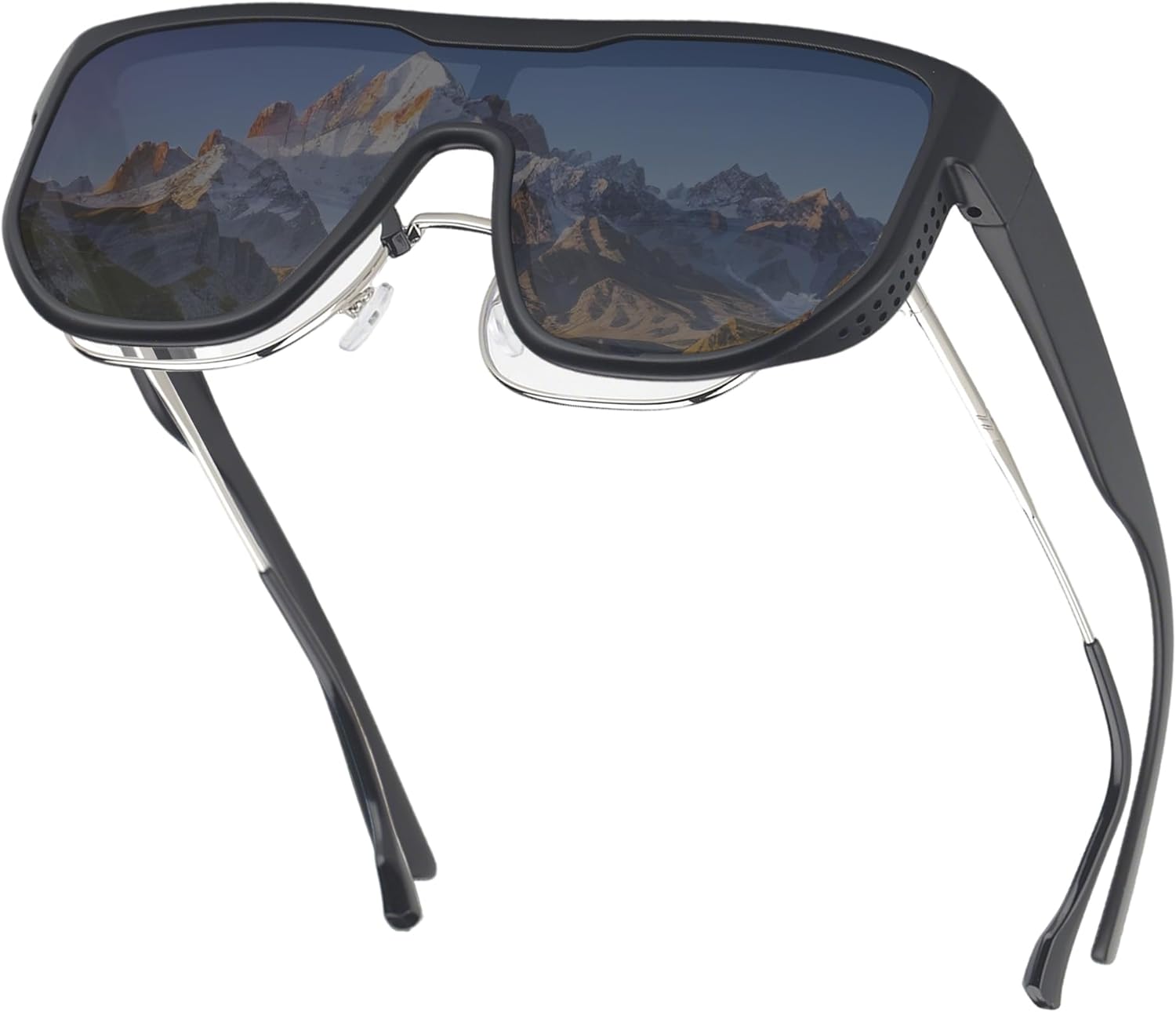 Polarized Fit Over Sunglasses Men Women, Ultra-Light 24g TR90 One-Piece Wrap Around