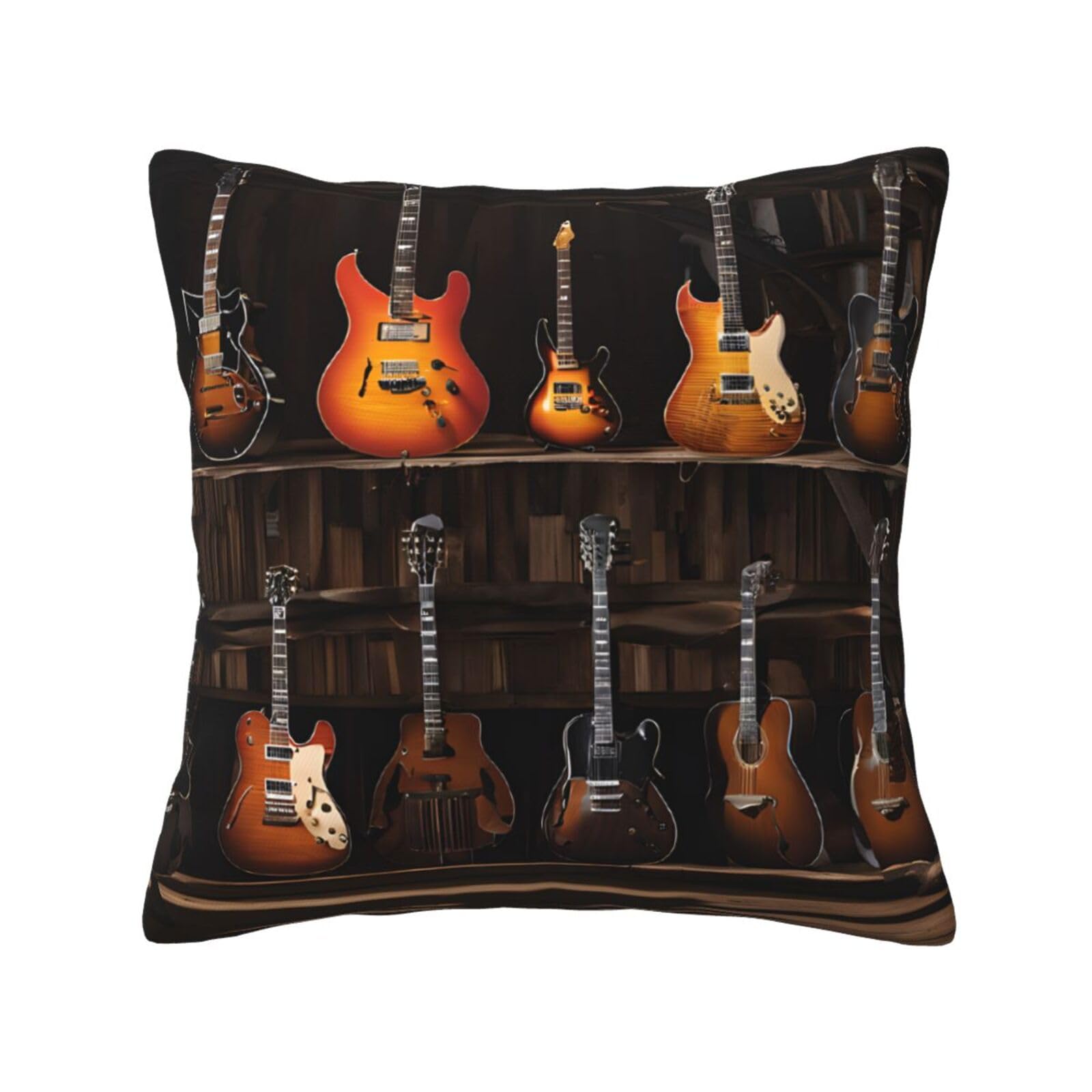LHFIOHIRG (Guitars) Decorative Throw Pillow Covers Double-Sided Printed Cushion Covers for Sofa, Couch, Bed, and Home Decor 30 x 30cm