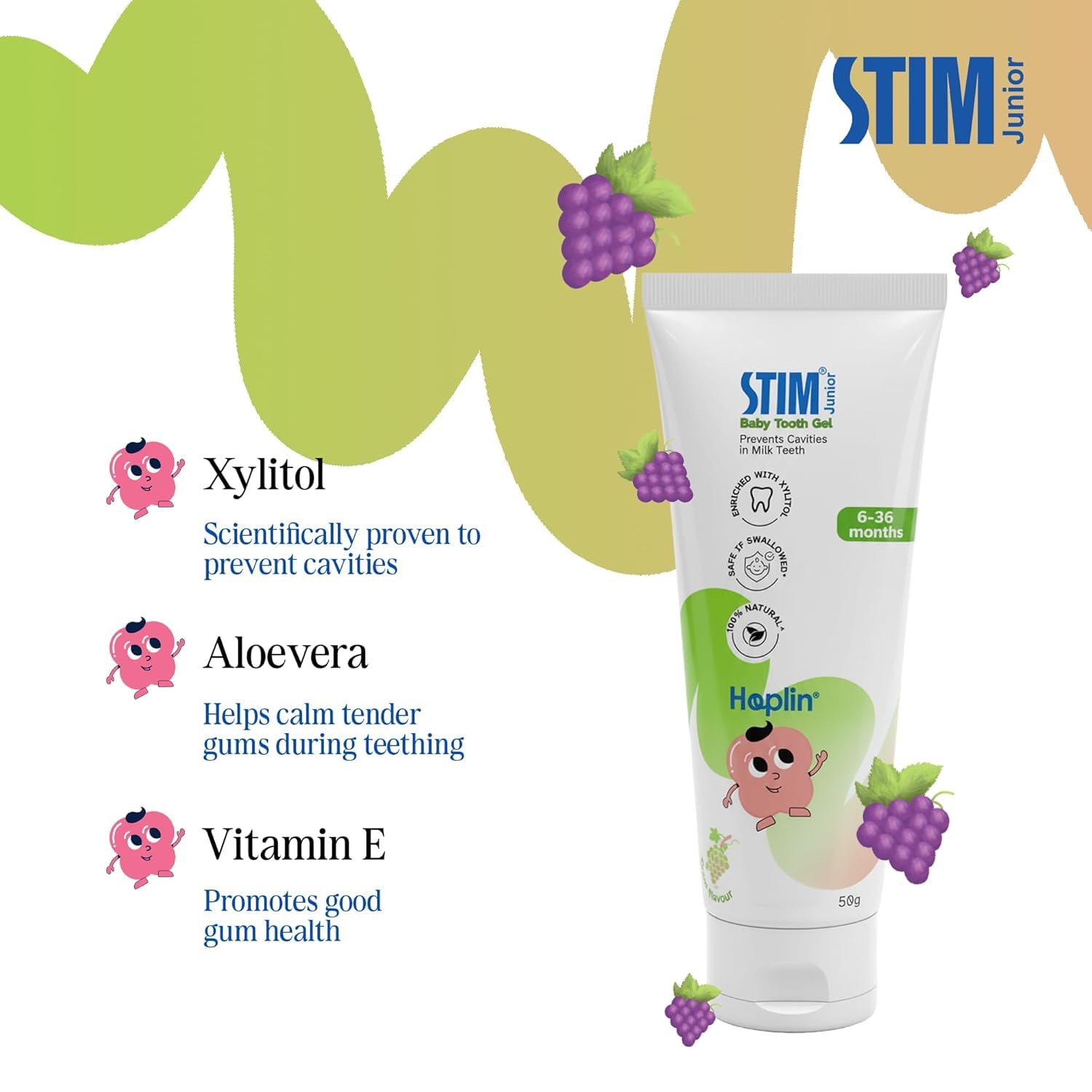 STIM Junior Baby Toothpaste | 6-36 Months | Safe to Swallow 1