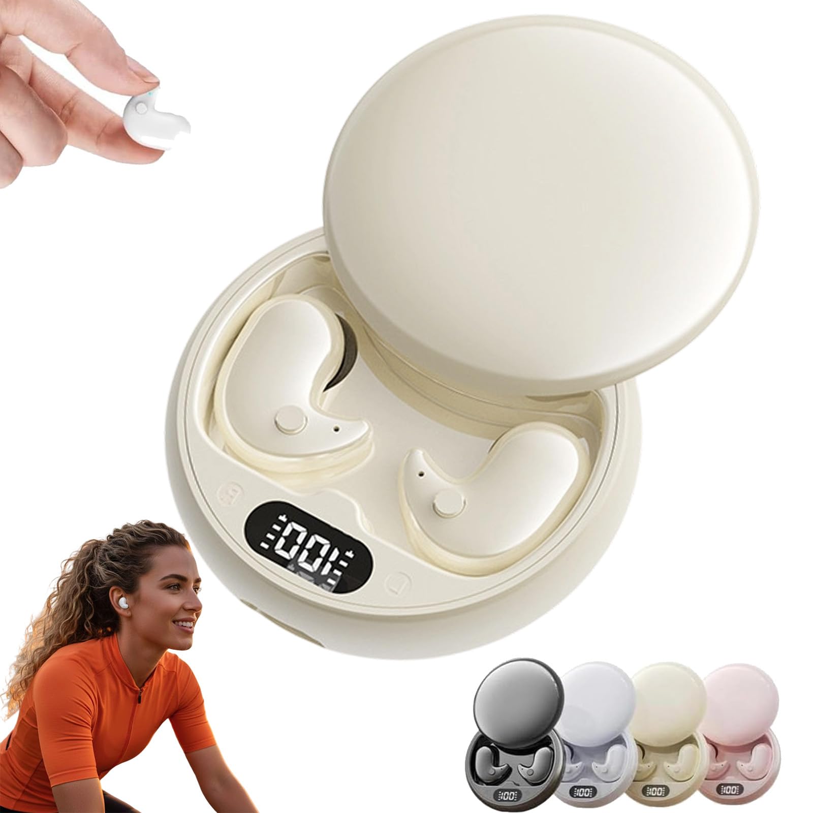 Mindpods Écouteurs, Mindpods Ecouteur Sommeil, Écouteurs sans Fil Intra-Auriculaires, Conception Ergonomique, Aucune Pression sur L'oreille, Adapté À Chaque Instant (Teint)