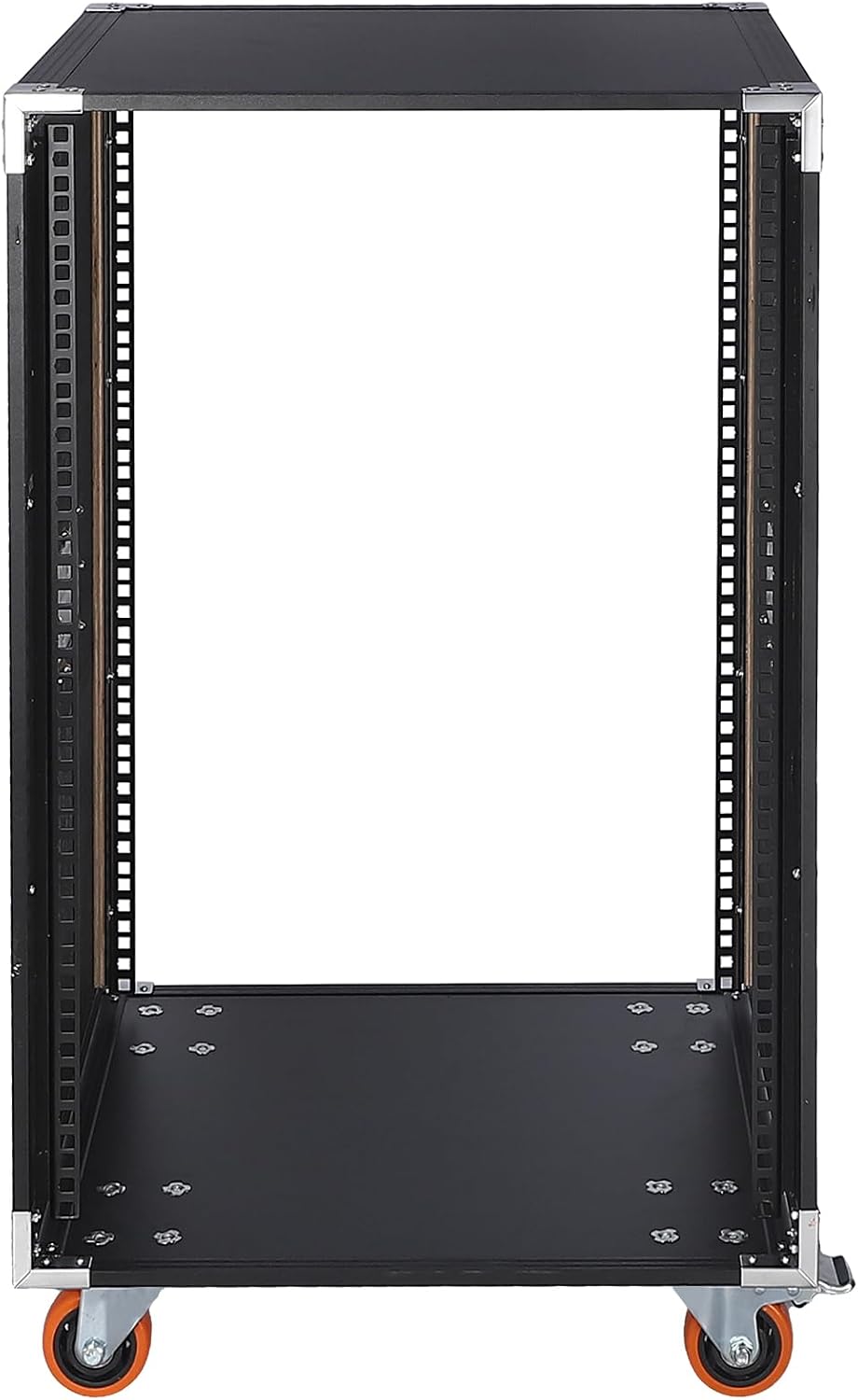 Movable AV Gear Rack 16U 19in Mobile Floor Standing Network Device Storage Cabinet Stand - Audio Stereo Studio DJ Equipment Rack Server IT Data Devices Storage Cabinet with Castors