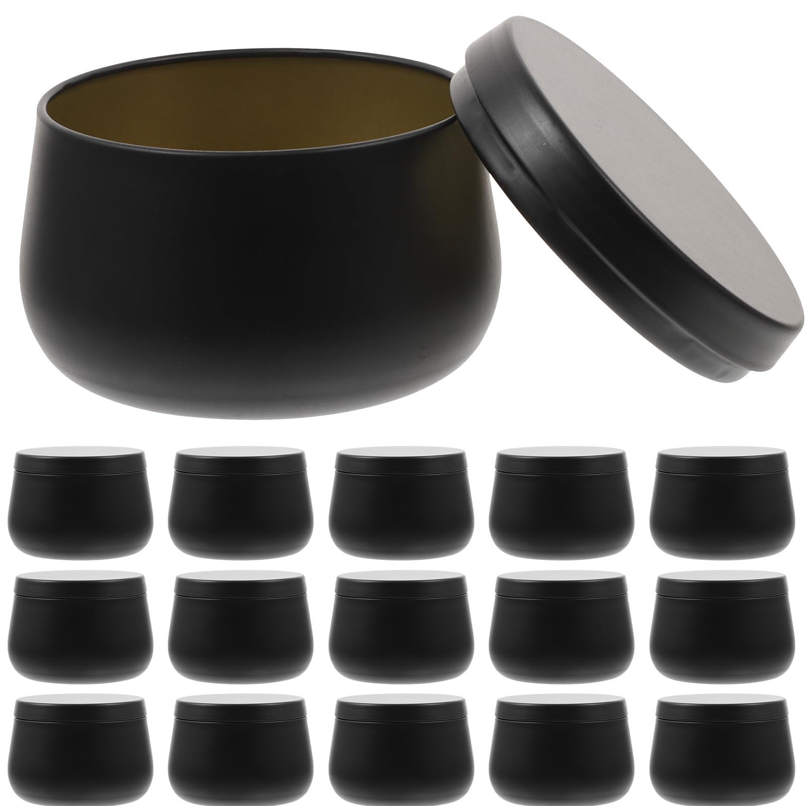 24 Piezas Caja de Hojalata Redonda con Tapa 4 Oz para Té y Velas