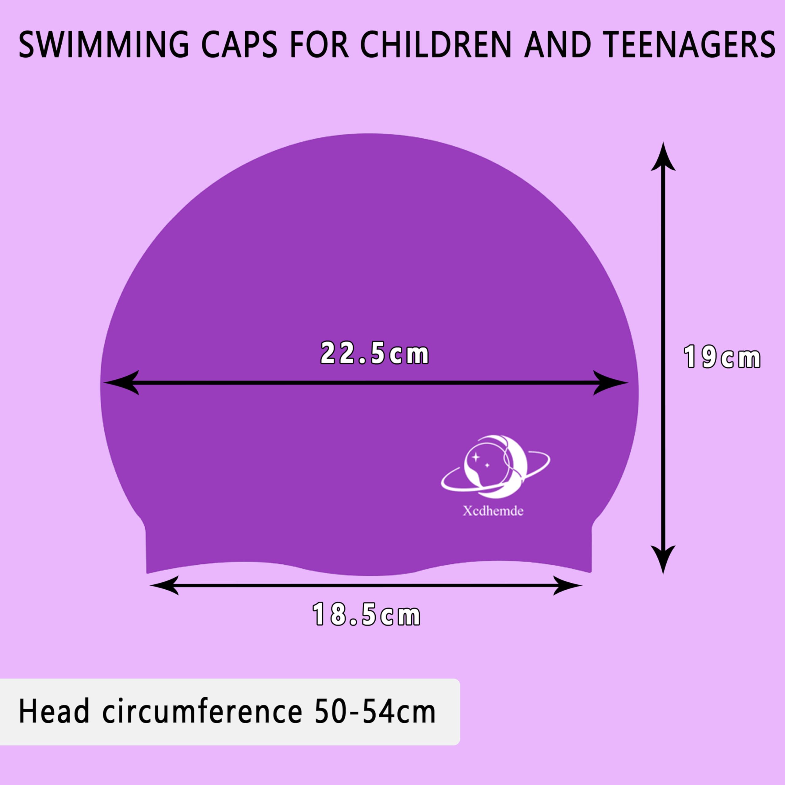 Czepek Kąpielowy Dzieci, Czepek Pływacki Dzieci Silikonowy, Miękki, Elastyczny i Wygodny, Wodoszczelny, Swimming Cap, Odpowiednie dla Chłopców, Dziewcząt i Nastolatków - Fioletowy | Wodoszczelny czepek pływacki, antypoślizgowy czepek kąpielowy, wygodny cz