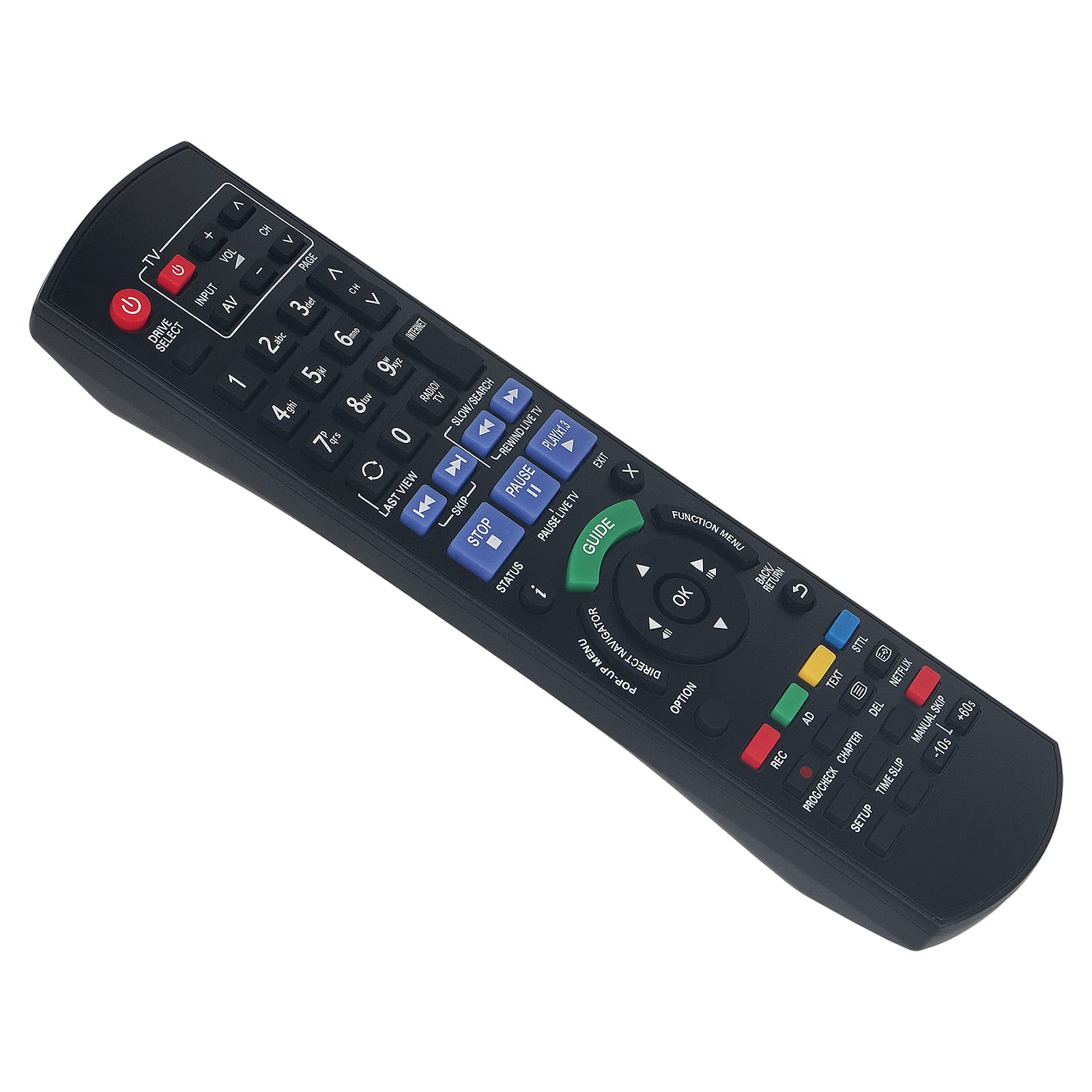 AULCMEETF Replace Remote Control Work for Panasonic HDD Recorder N2QAYB000780 DMR-HWT230EB DMRHWT230EB DMR-HW120EBK DMRHW120EBK DMR-HWT130 DMR-HWT130EB DMRHWT130 DMRHWT130EB DMR-HWT230 N2QAYB000763 - Image 2