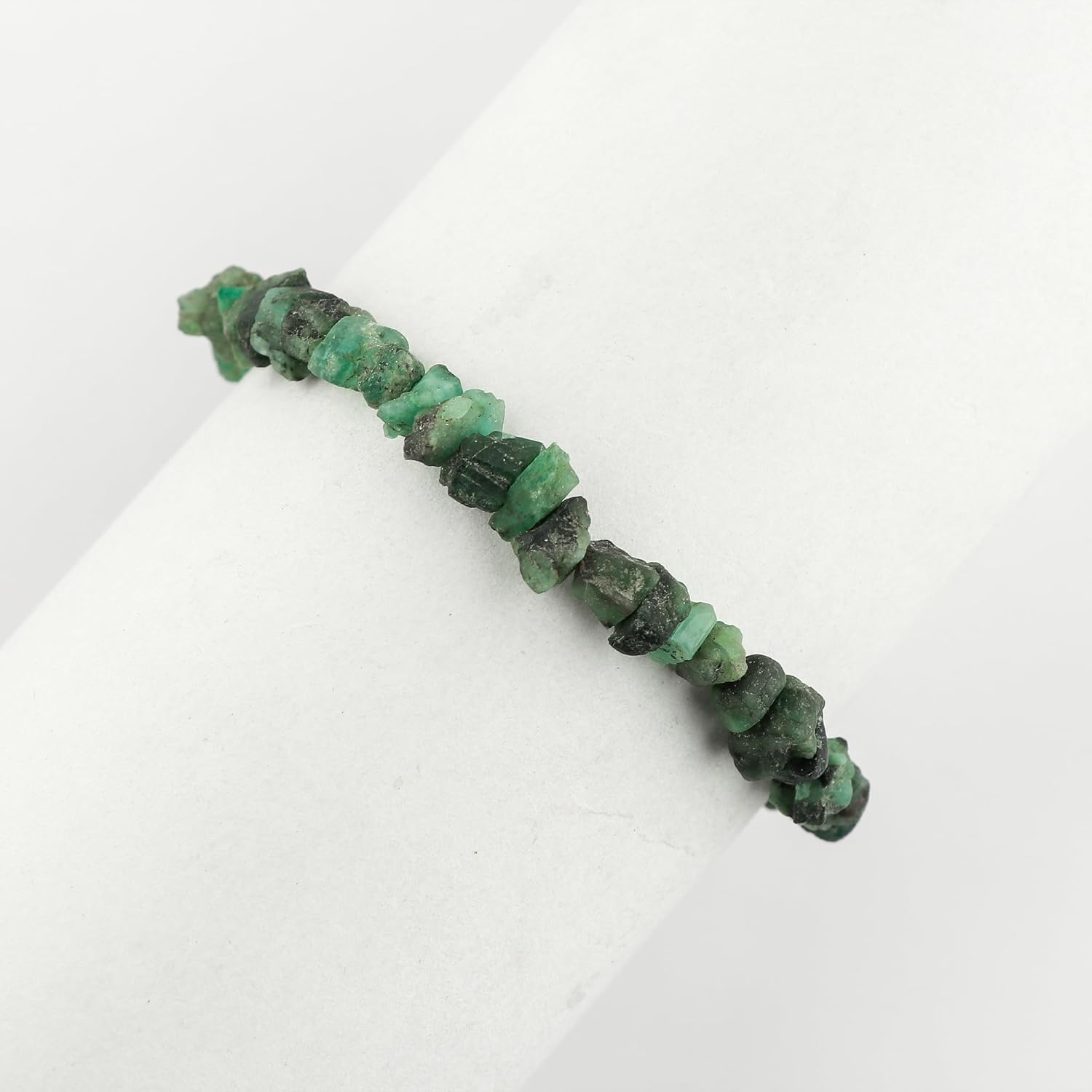 Natural Raw Emerald Gemstone Bolo Bracelet Rough Stone May Birthstones Healing Crystals Adjustable Slider Chain Christmas Gift Weight Approx 50 to 60 carat Stone Size Approx 5 to 10 MM, - Image 4