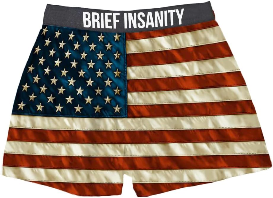 BRIEF INSANITYPatriotic Boxer Briefs for Men and Women | American Flag Print Boxer Shorts - USA Underwear