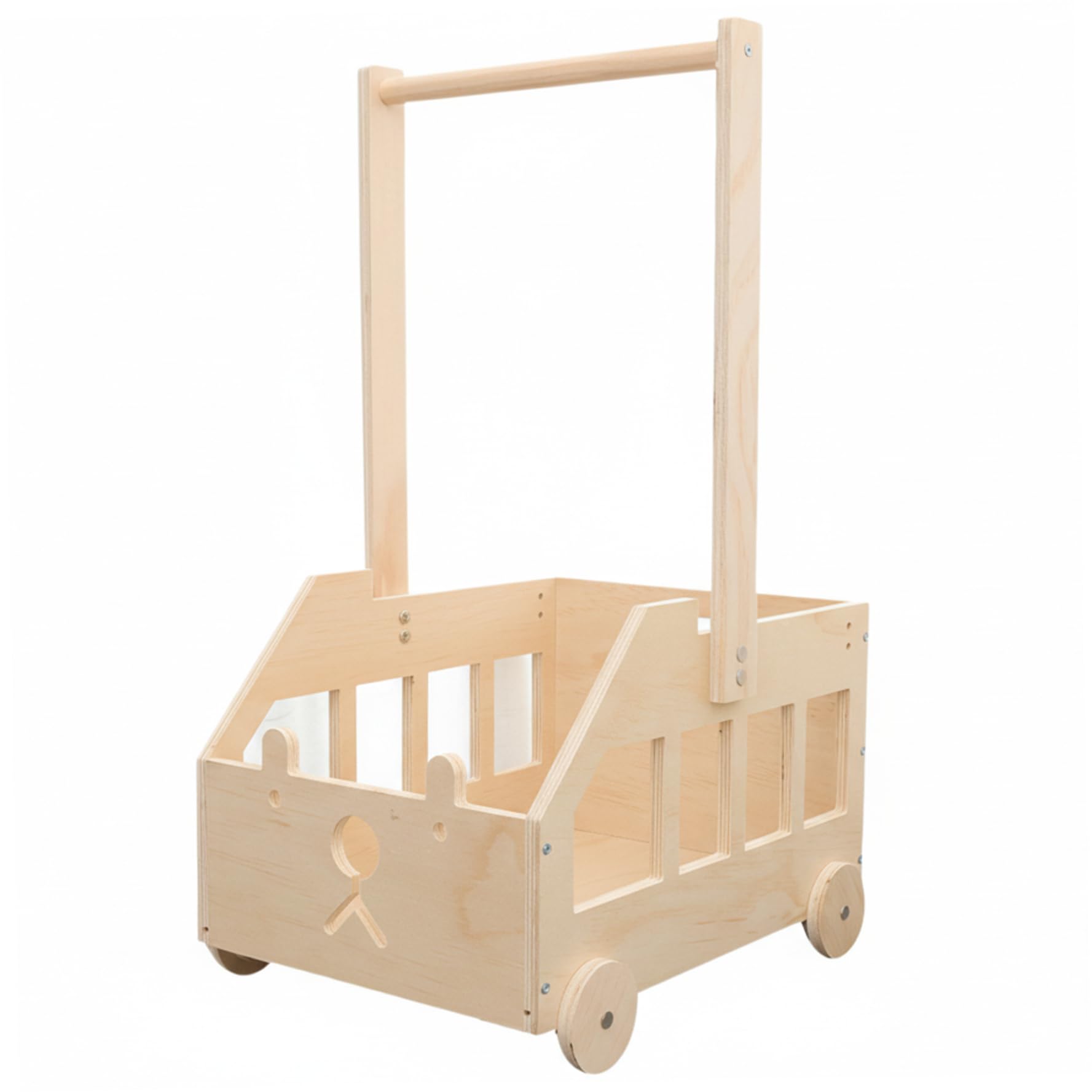 Panier de rangement mobile en bois pour les jouets du bain de bébé