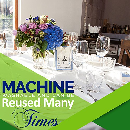 Springrose Ecoluxe 120 Inch Round White Tablecloth 10 Set | Sleek & Elegant Touch, Crease & Wrinkle Resistant Polyester | For Wedding Receptions, Banquets, Restaurants, Showers, And Parties #TOP2