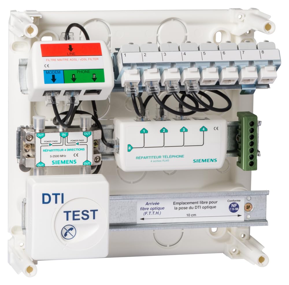 Coffret de Communication de grade 1 avec 8 prises RJ45