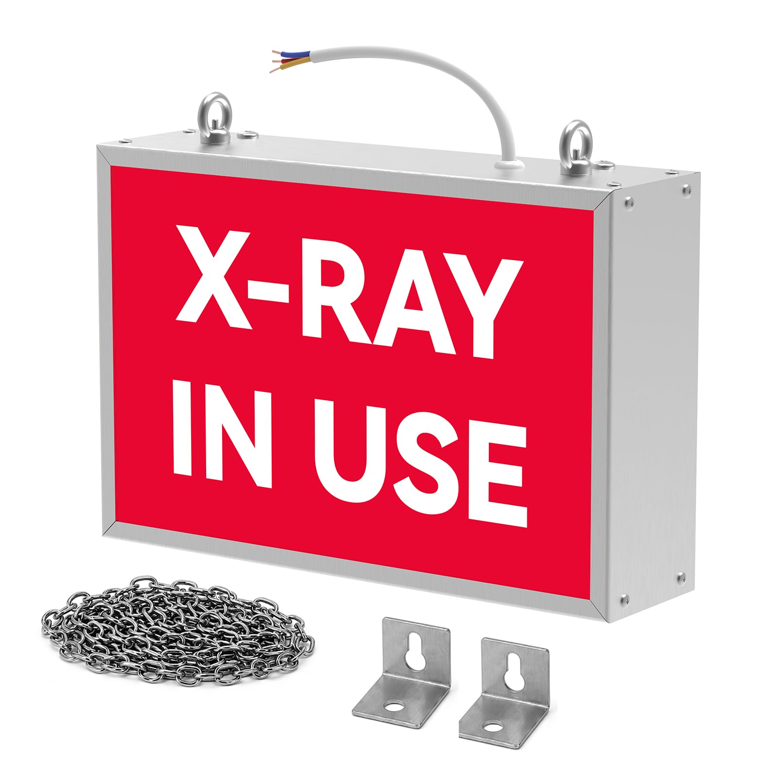 Röntgen-Warnschild in Gebrauch, LED-Strahlung, 30 x 20,1 x 7,9 cm, Röntgen-Warnlichtbox, 110–220 V Aluminiumlegierung, LED-Schild mit bedruckter Kunststoffplatte für Zahnklinik, Labor und Arztpraxis