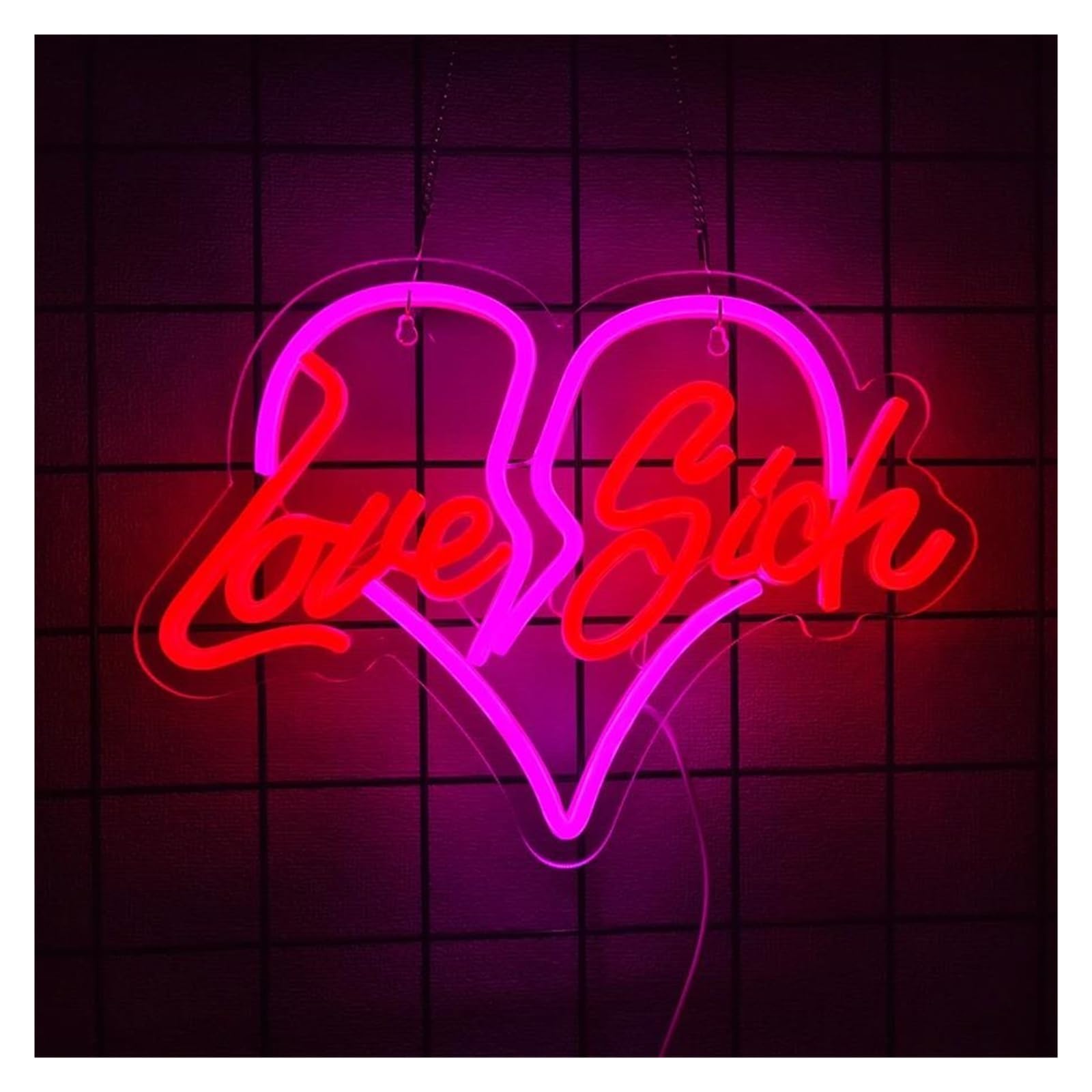 Insegna luminosa al neon Love Sick per insegna al per neon LED luce dimmerabile per casa bar negozi decorazioni per feste alimentato tramite per USB