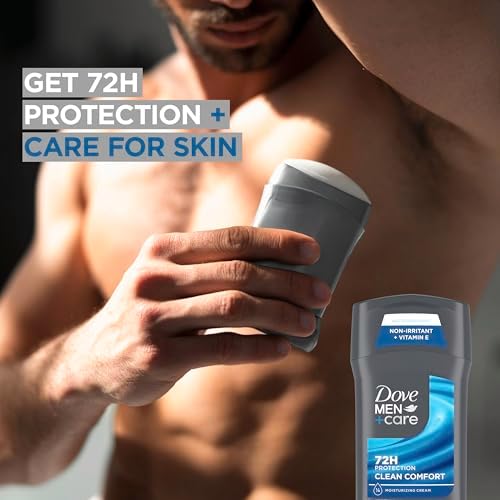 DOVE MEN + CARE Antiperspirant Deodorant Stick Clean Comfort Twin Pack 72-Hour Sweat & Odor Protection Antiperspirant for Men With 1/4 Moisturizing Cream 2.7 oz - 4