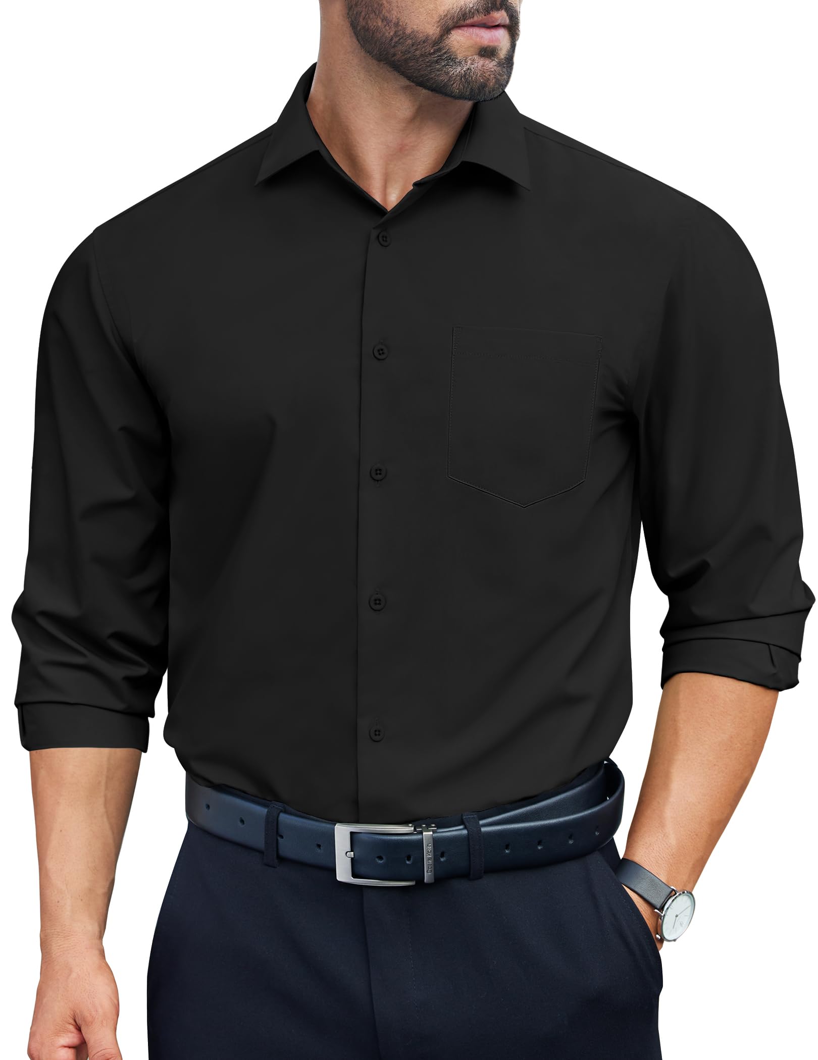 COOFANDY Mens Dress Shirts Long Sleeve Wrinkle Free Button Down Shirts