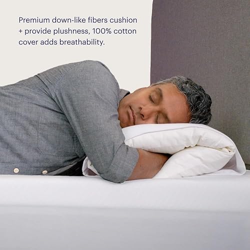 Miniatura 6 de Purple TwinCloud Almohada tamaño King, soporte ajustable suave o firme, funda de algodón reversible, perfecta para personas que duermen de lado