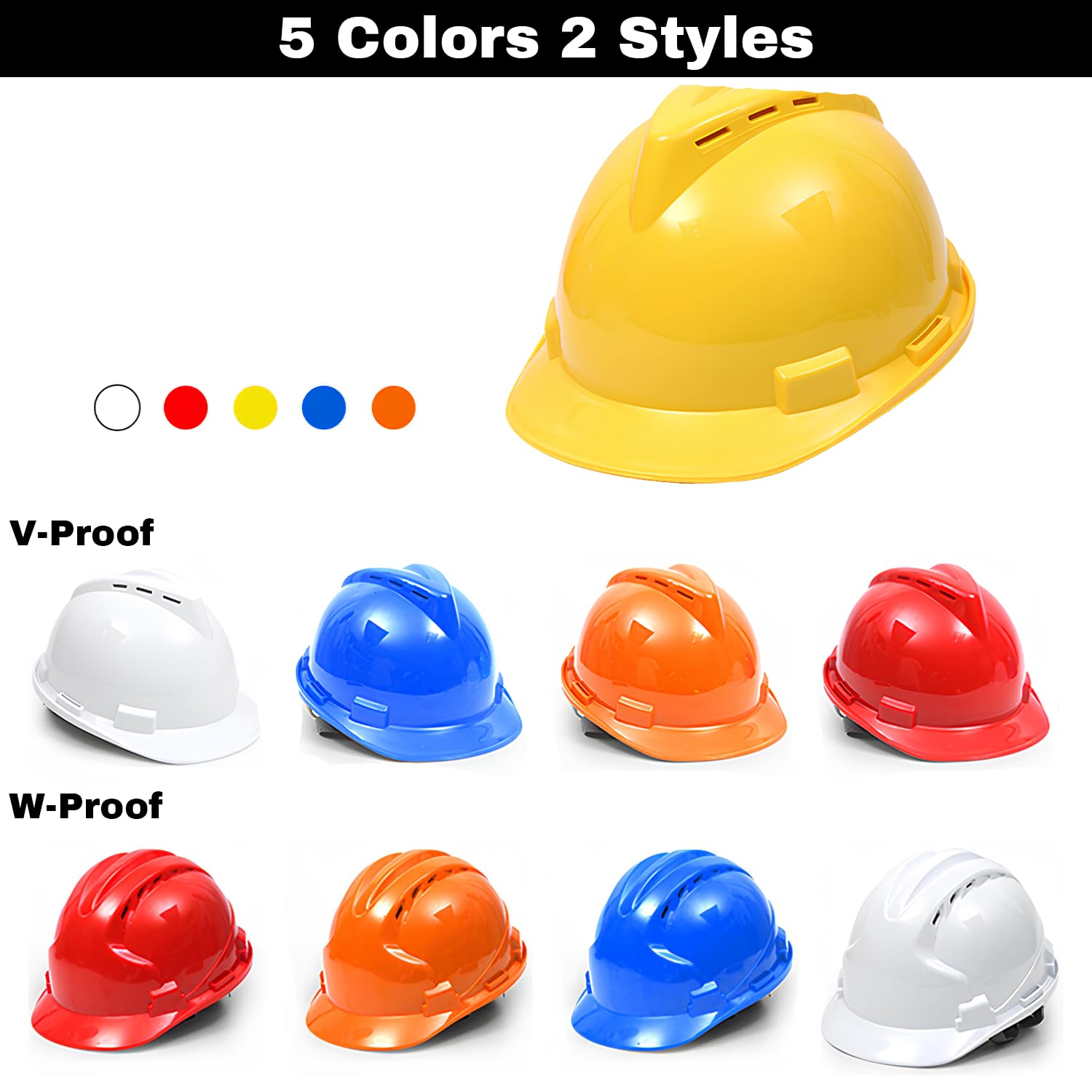 Custom Hard Hat with Suspension, Construction Adjustable Ratchet Hard Hats,Personalise Hard Hat,Add Your/Logo/Text/Photo (W-Proof, White)