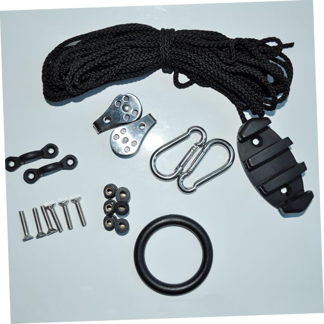 ibasenice Kit De Carro De Anclaje para Canoa Kit De Carro De Anclaje para Kayak Anillo De Aparejo para Accesorios De Kayak Cornamusa para Deportes Acuáticos