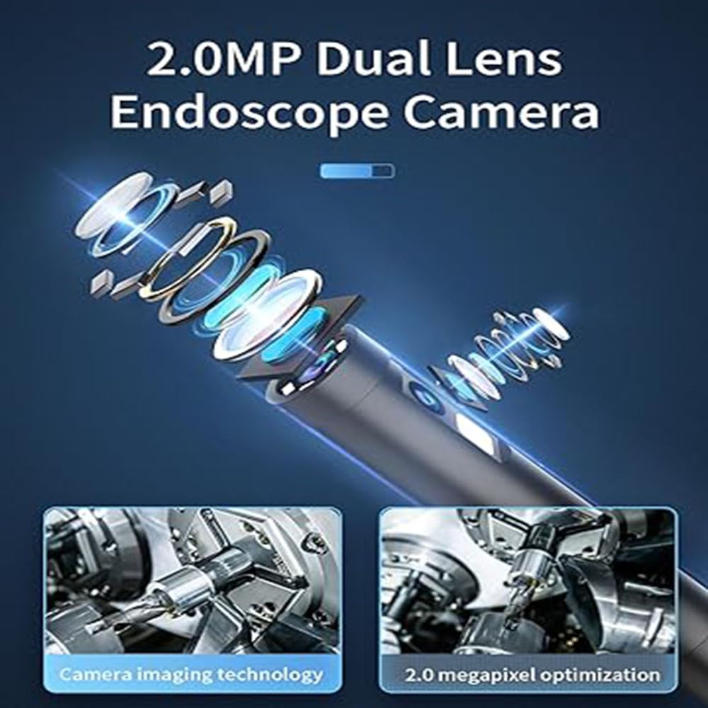 Caméra Endoscopique Avec Écran 2.8" - Sonde 6.25mm Rotative 180°, Étanche IP67, Pour Inspection Auto/Maison - 5