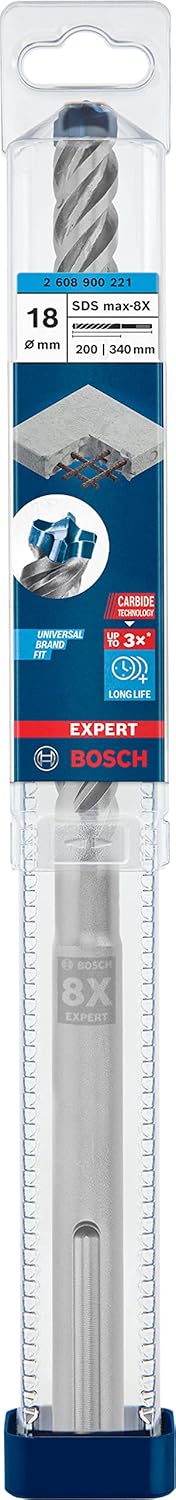 Bosch SDS-Max-8X Hammer Drill Bit 18mm x 200mm x 340mm