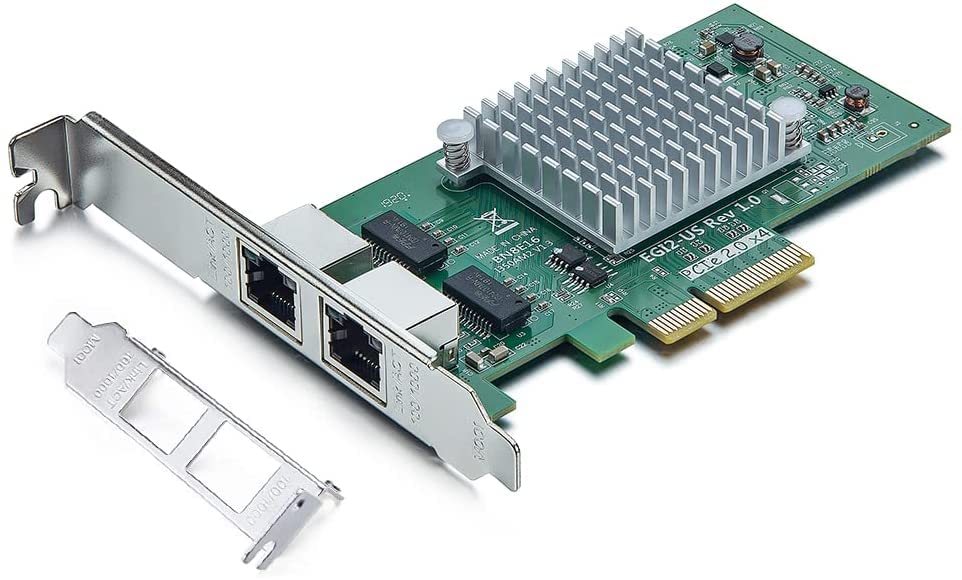 ipolex 1.25G Ethernet Network Card, 2x RJ45+ Port, 10GbE NIC Compare to Intel I350-T2