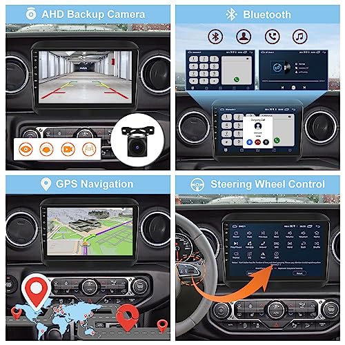 [2G + 32G] Rádio de carro para Jeep Wrangler JL Gladiator JT 2018 2019 2020 2021, 9 polegadas Androi