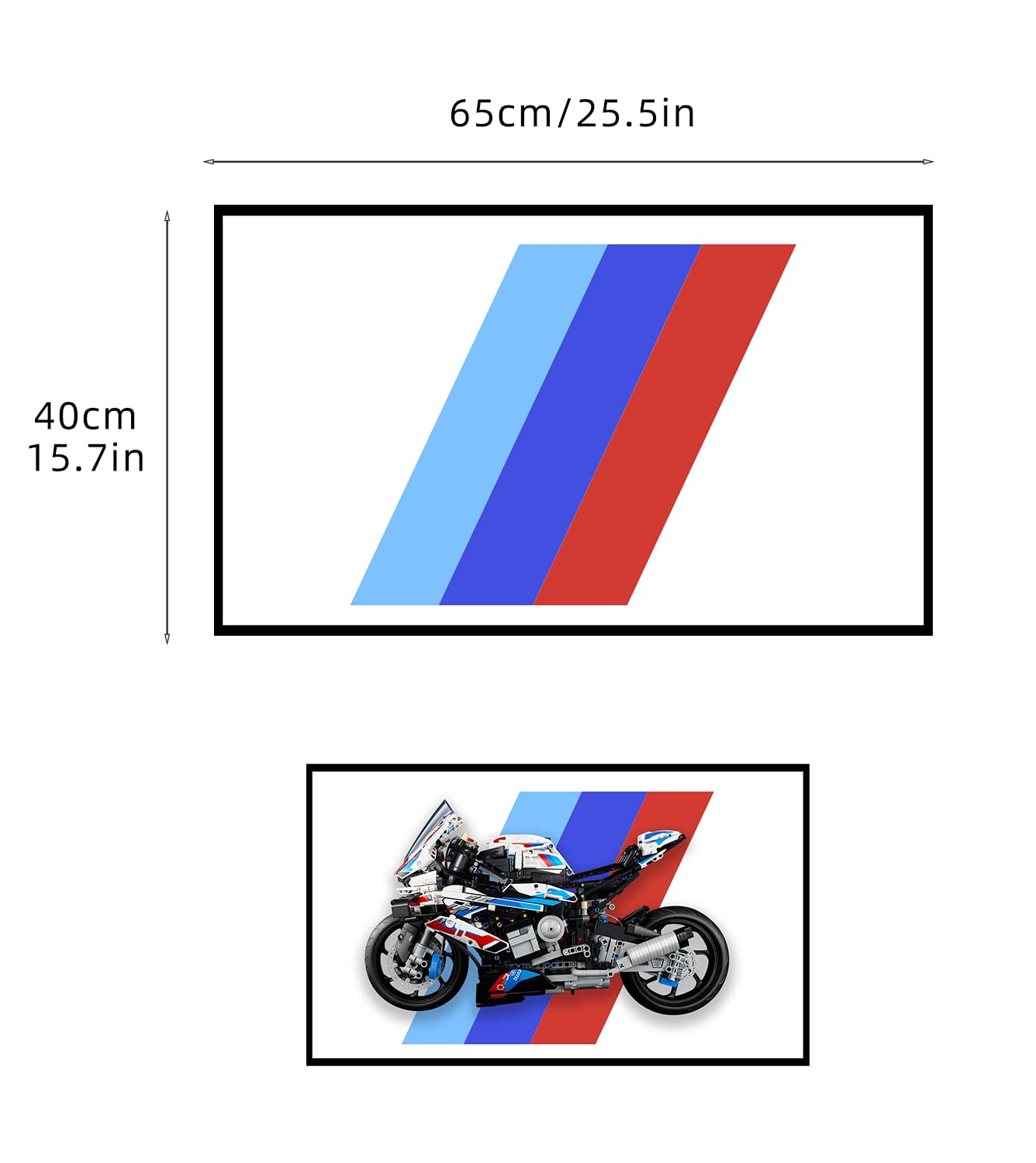 ICUANUTY Display Wall Mount for Lego Technic BMW M 1000 RR 42130 Motorcycle,Building Blocks Display Wall Board for Lego Car Wall Mount - Ideal Gifts for Lego Lovers,Size:25.6x15.7 in