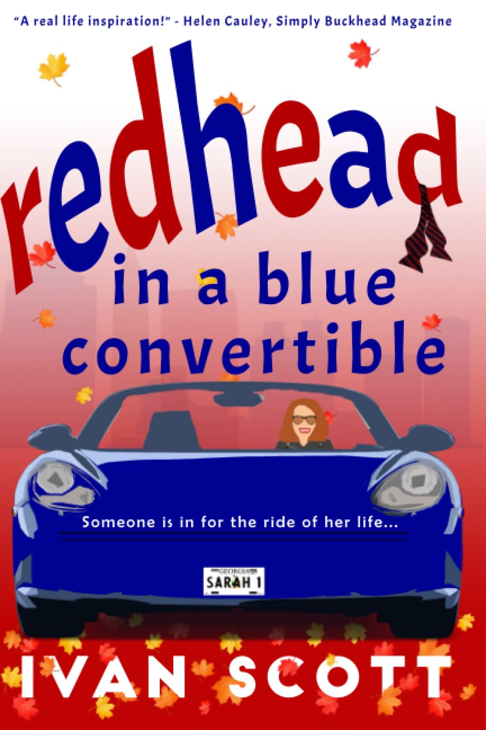 Redhead in a Blue Convertible